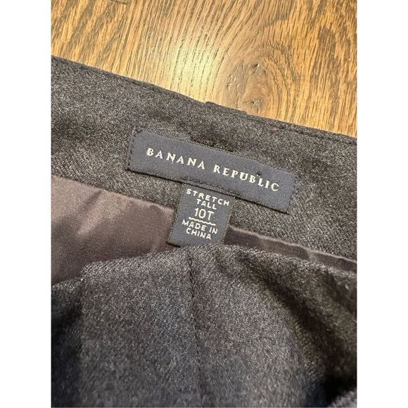 Banana Republic Dark Gray Wool Buckle Waist Skirt With Lining Size 10 Tall - Picture 2 of 3